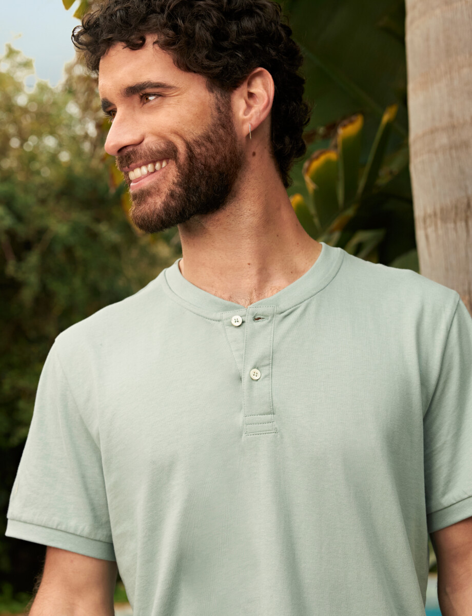 T-SHIRT HARRINGTON LABEL - Verde Agua 