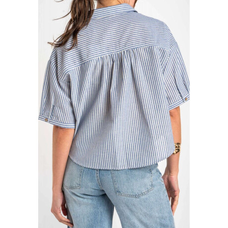 Camisa Rayada Azul