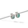 Caravanas Oval-Plata 925 -Piedra Calcedonia-CA3378 conpiedra