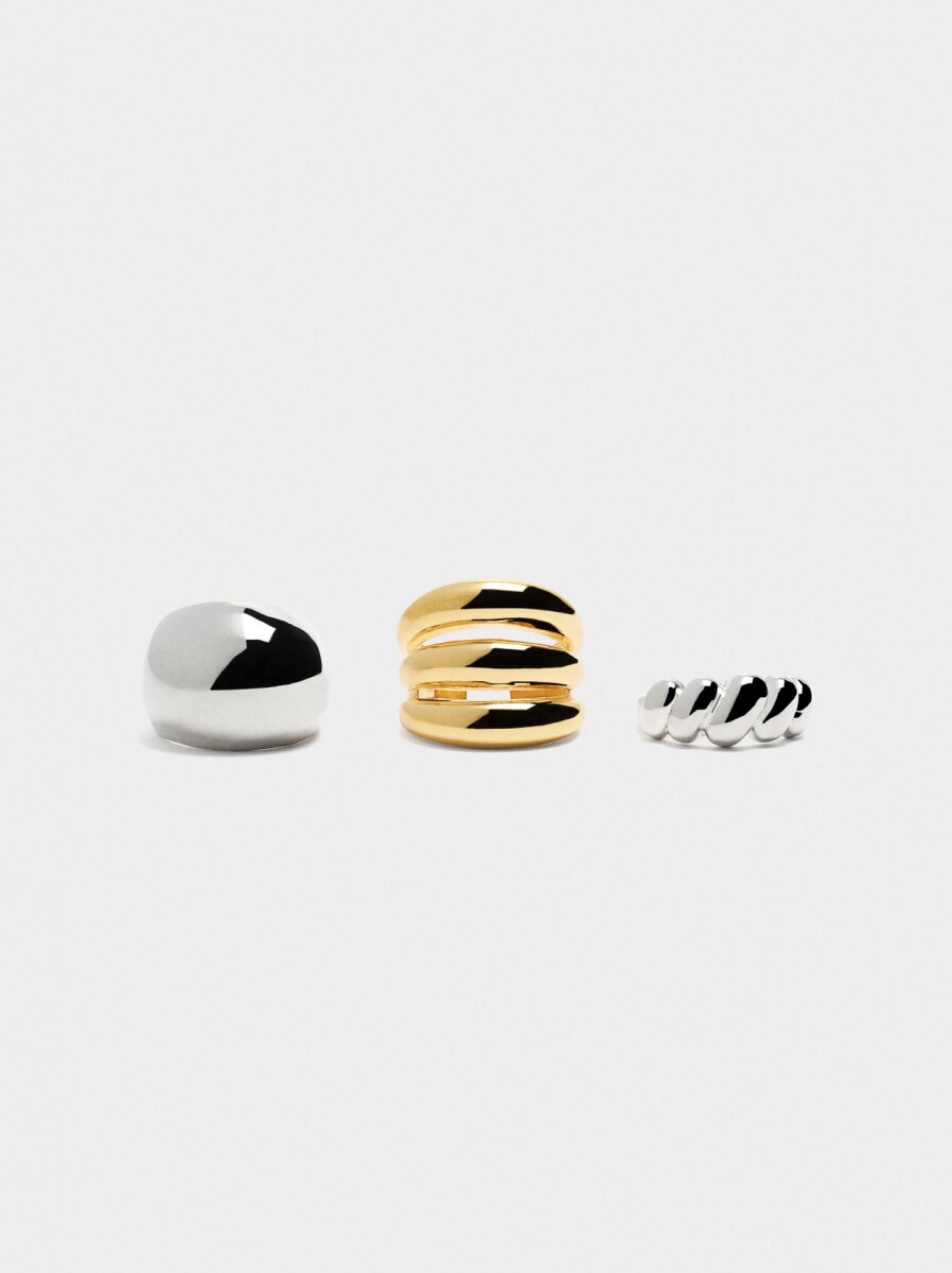 Set De Anillos Bicolor - bicolor 