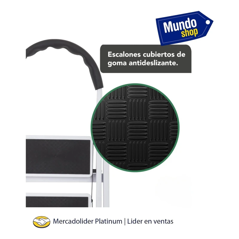 Escalera De Aluminio Tijera 2 Escalones Antideslizante Negro