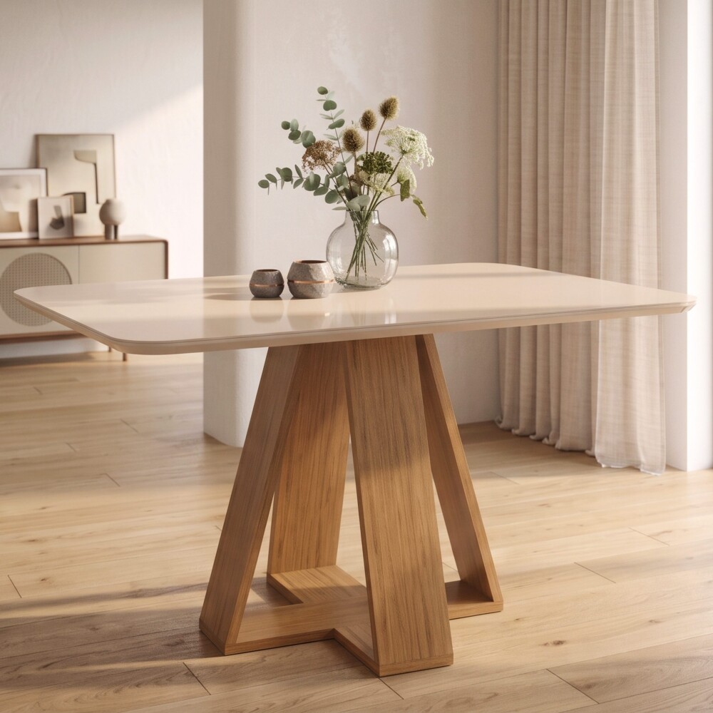 Mesa de Comedor 120 - Linea Celeste Milan Beige