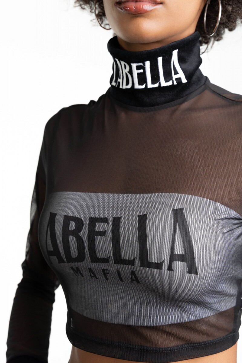 Remera transparente negra online