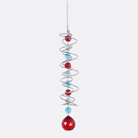 Atrapasol En Espiral De Cristal Varios Colores Rojo