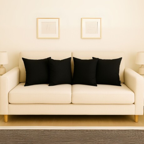 Set x4 funda de almohadones lisa 43 x 43 cm NEGRO