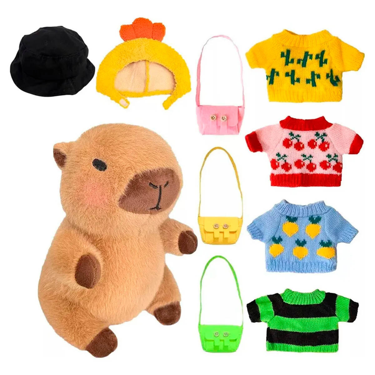 Peluche Capibara Carpincho Infantil X10 Piezas Ropa - Cpy001003 