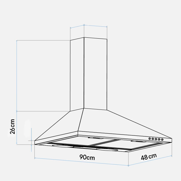 Campana James Convencional 90 Cm Inoxidable CAMPANA JAMES CONVE. 90CM INOX 60003
