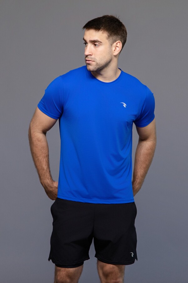 Remera Deportiva de Microfibra. Azul Petroleo