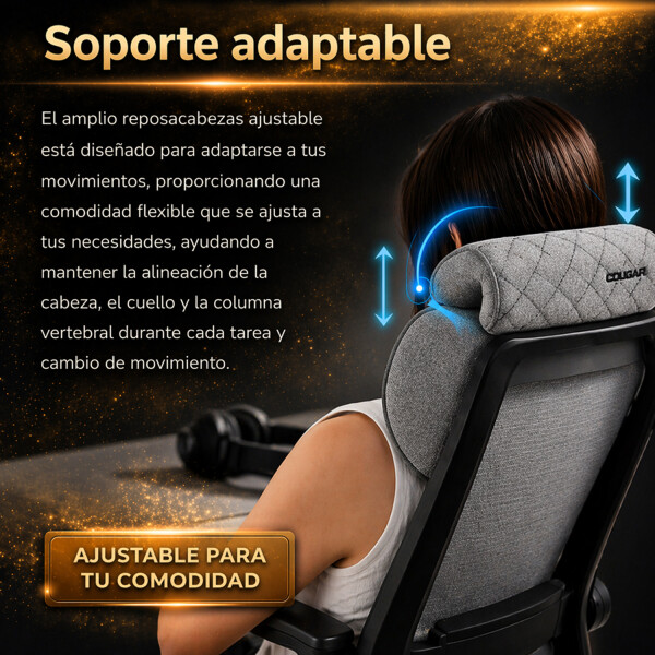 Silla Oficina Cougar Gamer Stryder Ergonómica 120kg GRIS