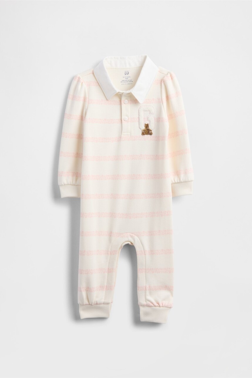 Enterito Rugby Bebé Pink Stripe