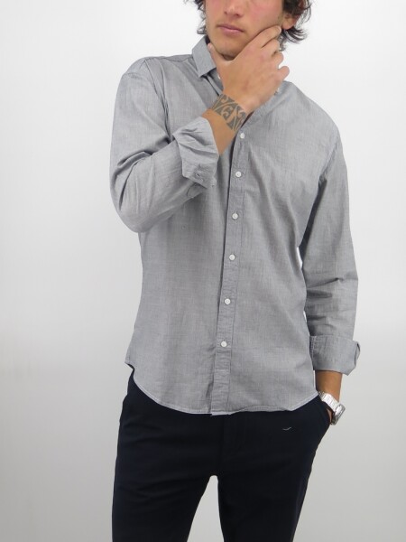 CAMISA HALOGEN HUNTINGTON M.LARGA GRIS