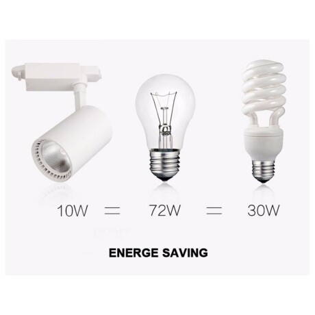 Spot de riel tracklight led 10w Luz Cálida 3000K, 2 vías Blanco