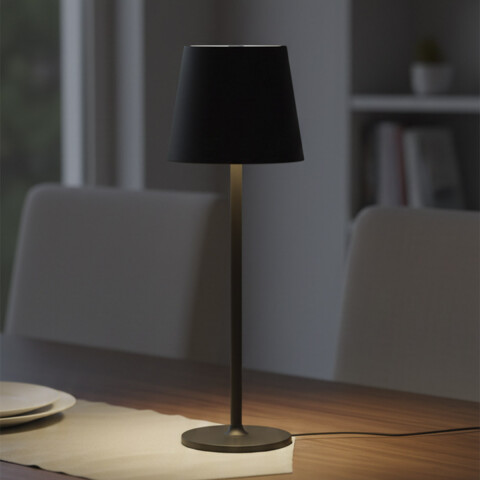Lampara LED Recargable Portátil 36 cm NEGRO
