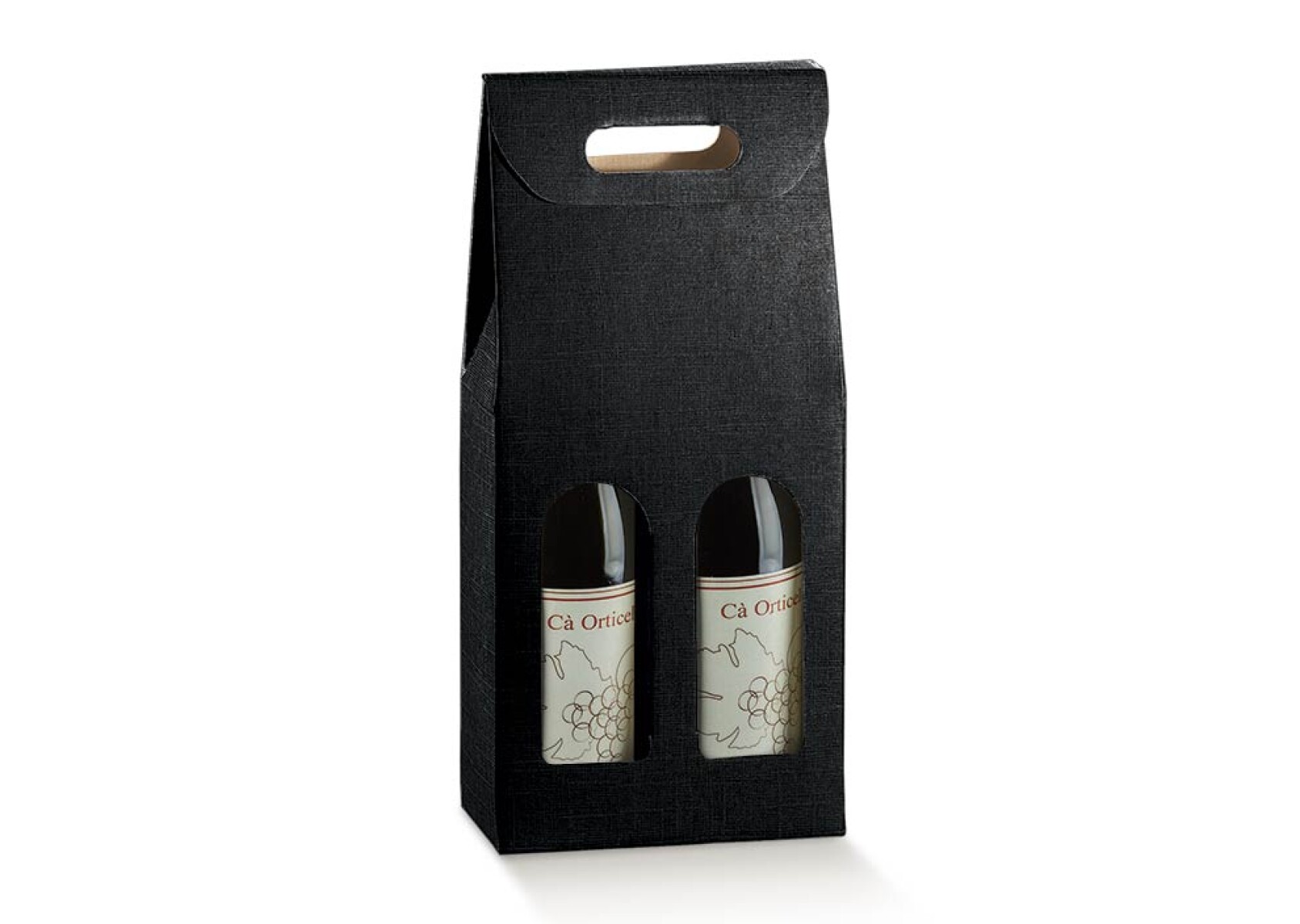 Caja c/ventana 2 botellas 18x9x38,5 - 17122 - SETA NERO 