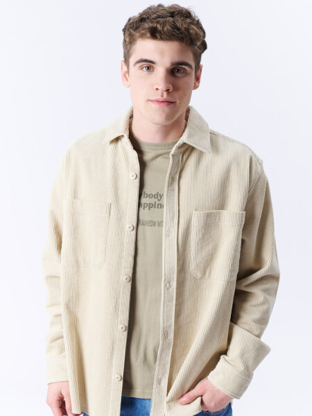 Sobrecamisa de pana Beige