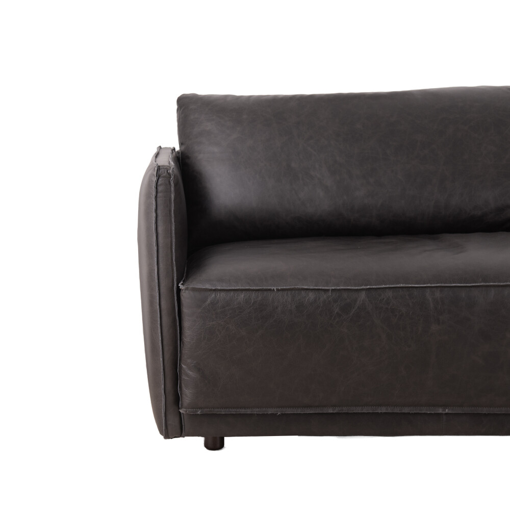 SILLÓN C/CHAISE CUERO-100-NATURAL NEGRO ROMEO TP3