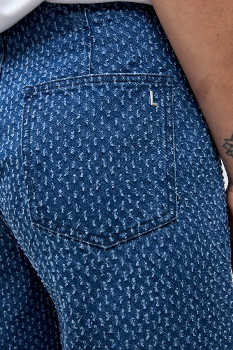 Pantalón de jean texturado jean medio