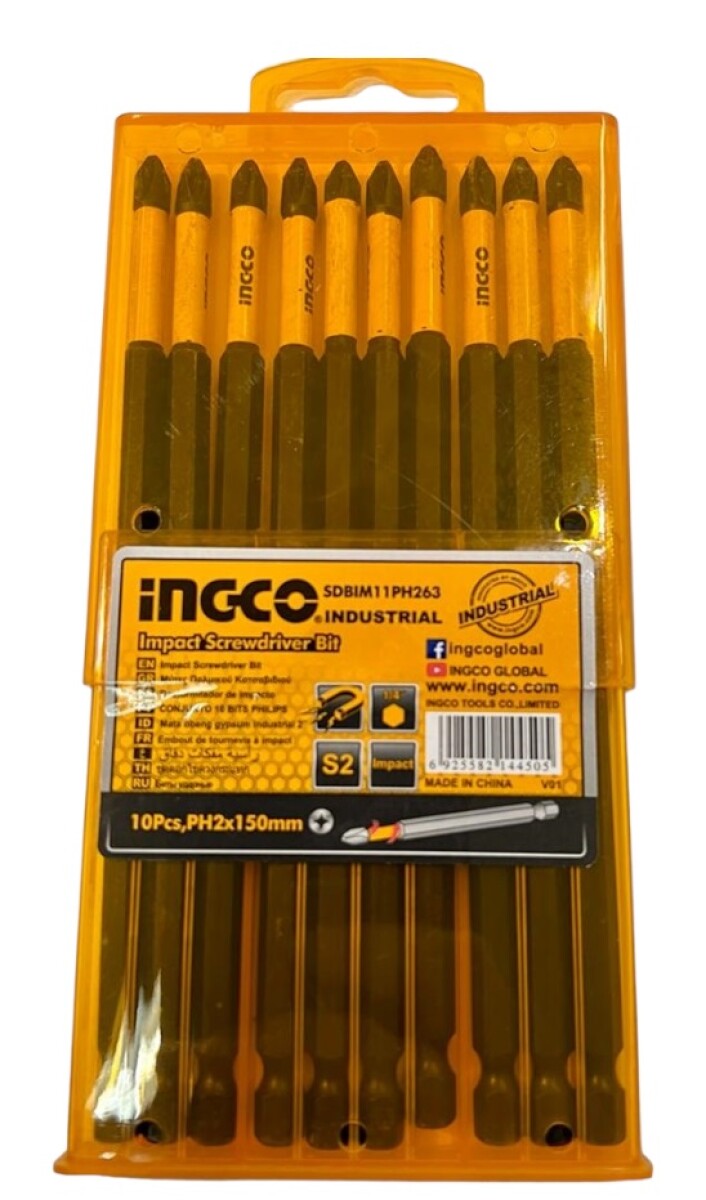 SET PUNTAS PH2 150MM LARGAS IMPACTO INGCO SDBIM11PH263 
