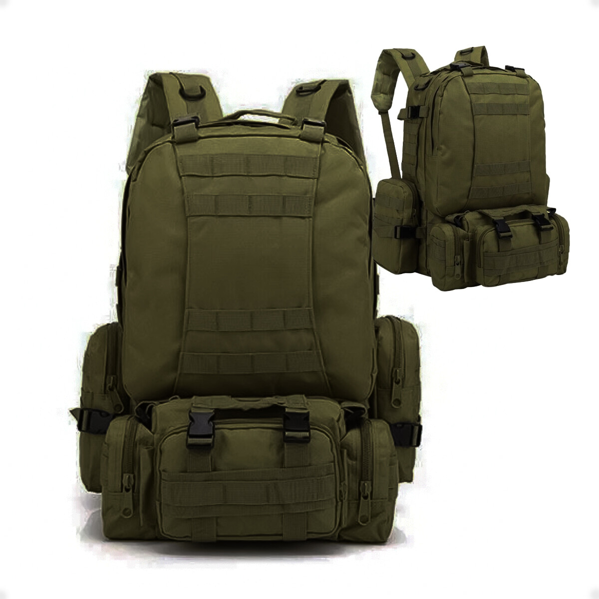 Mochila Táctica Grande Waterproof 60l Sistema Molles - Verde 