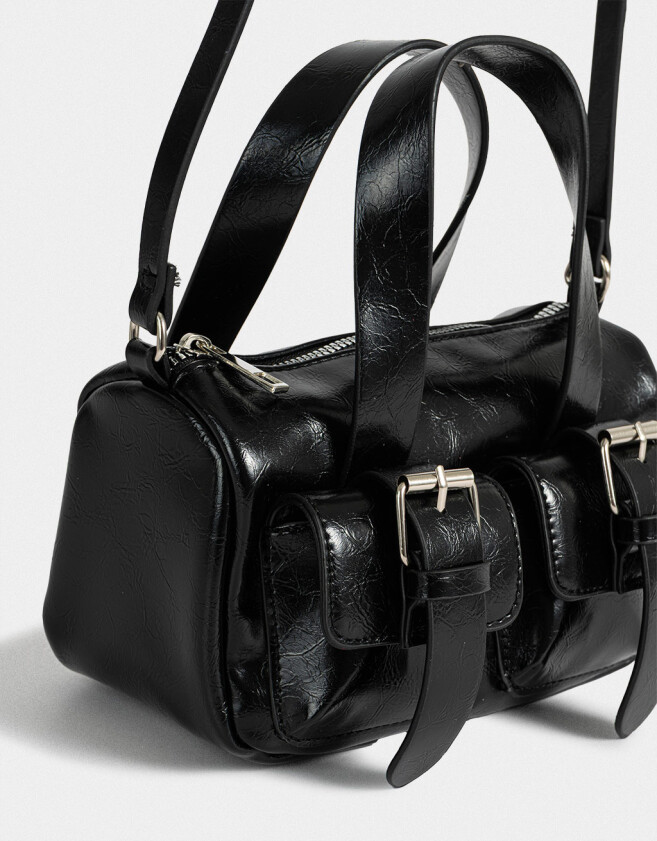 Bowling Noche Carteras Bowling Con Hebillas - Negro