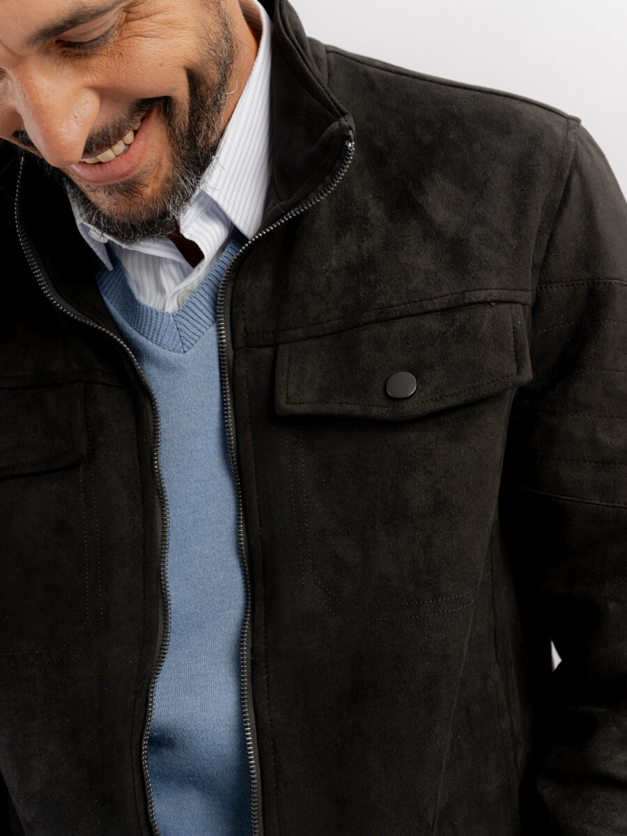 Campera suede Milan - negro 