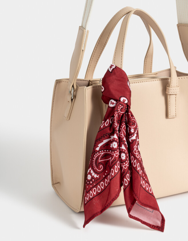 City Boho Cartera City Con Pañuelo - Marron Beige