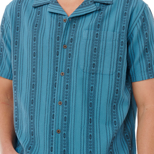 Camisa Rip Curl Raw Energy Stripe - Azul Camisa Rip Curl Raw Energy Stripe - Azul