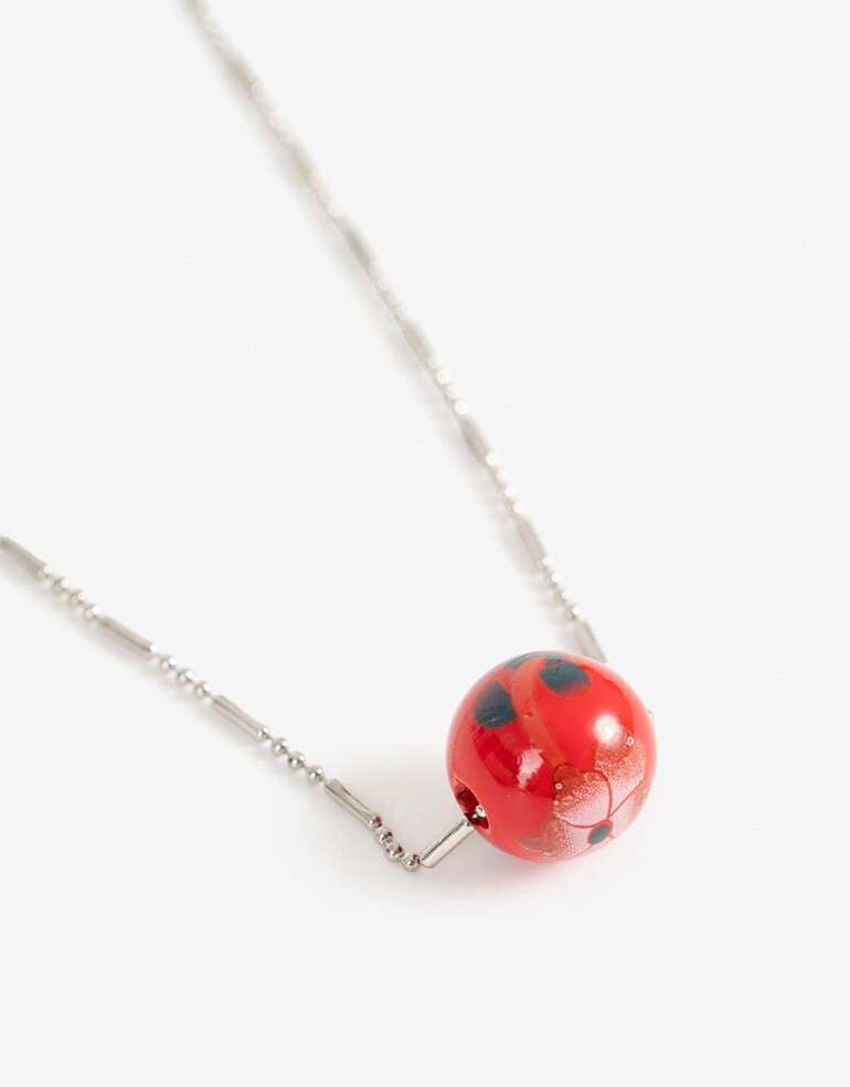 Cadena Corta con Dije Con Dijes Collar Con Dije Oriental - Plateado Rodio