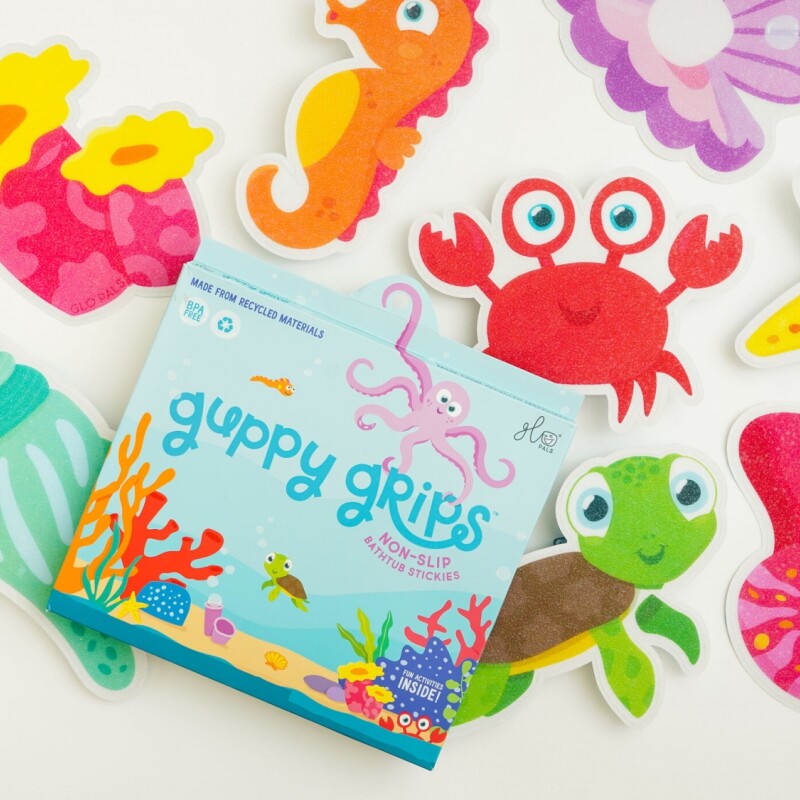 8 calcomanías Glo Pals galaxia antideslizantes para bañera GUPPY