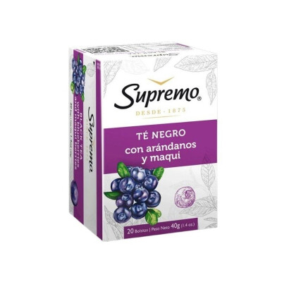 SUPREMO TE NEGRO CON ARANDANOS Y MAQUI Supremo Te Negro Con Ara Y Maq