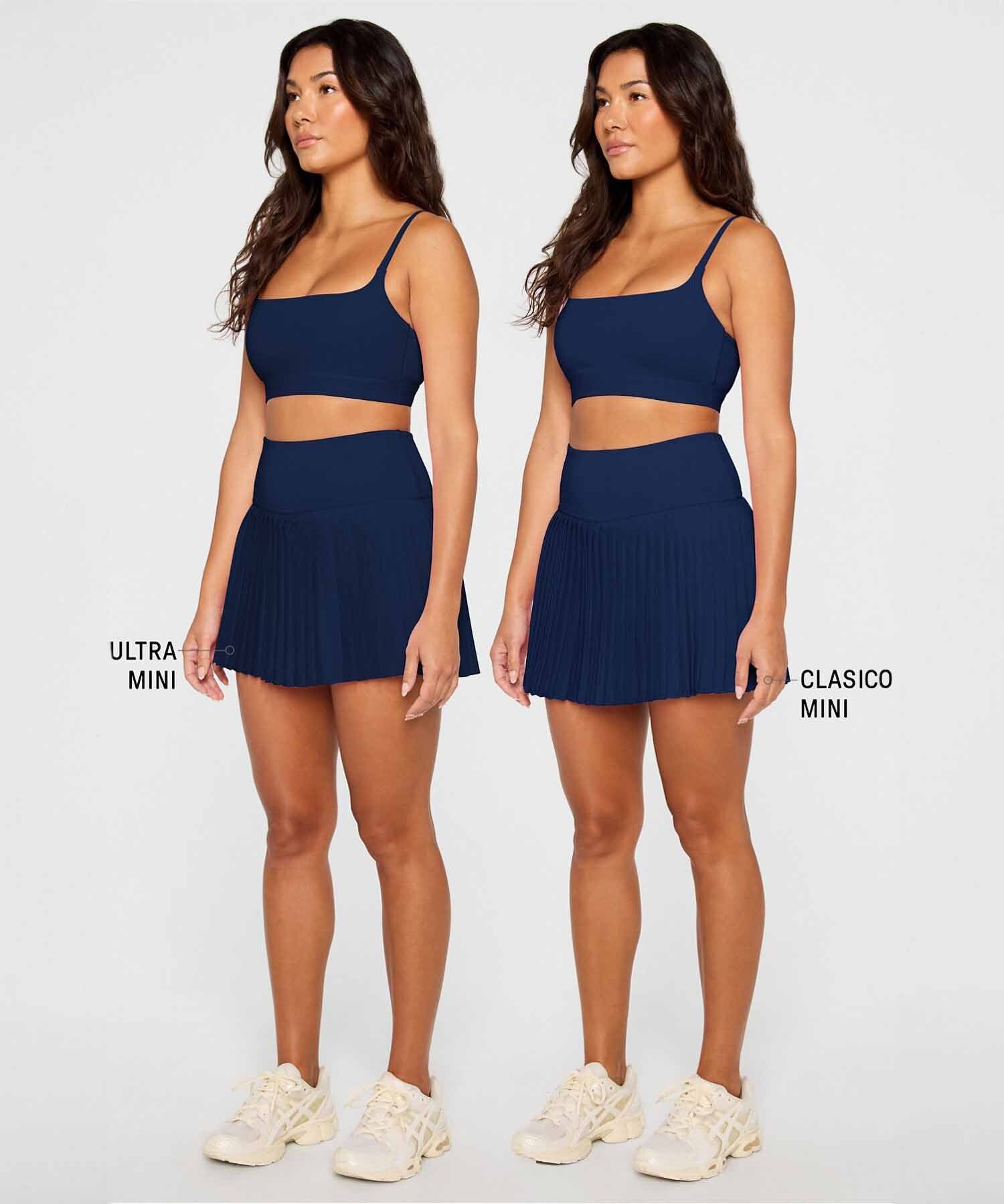 Falda Con Malla Hot Shot Pleated Skirt Classic Mini Mujer Deep Navy