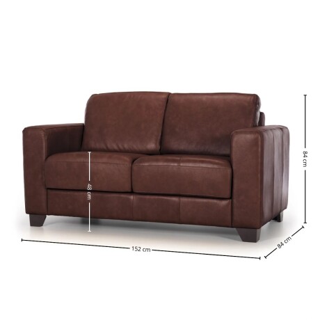 Sofá Napoli - Cuero Básico - 2 cuerpos New Brown
