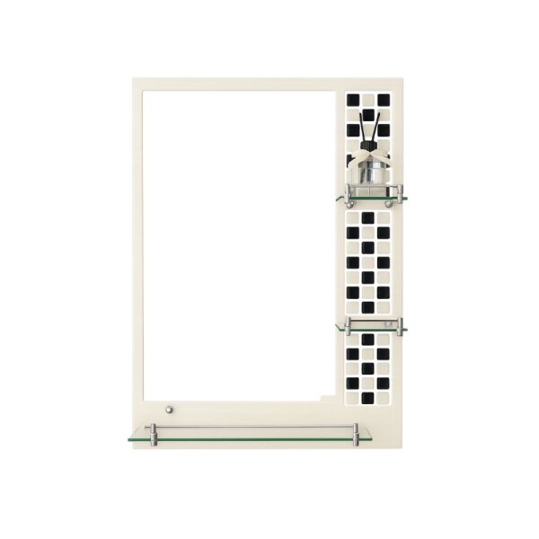 ESPEJO 50 X 70 CON REPISA - BLANCO/NEGRO ESPEJO 50 X 70 CON REPISA - BLANCO/NEGRO