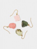 Set De Pendientes De Piedra Asimétricos multicolor