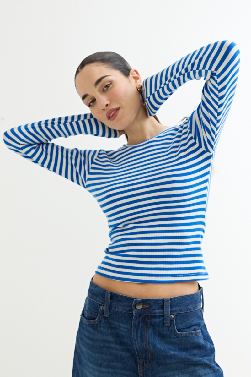 Remera cuello a la base AZUL OSCURO