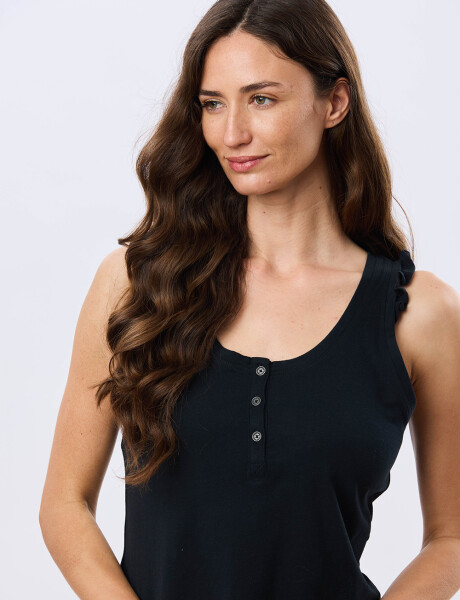 MUSCULOSA LISA DE ALGODÓN Negro