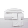 Juego de Sabana 1 Plaza Basic Color Block 200 Hilos - Pilar Blanco/Gris