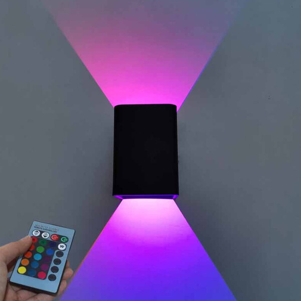 Pack x2 Aplique Foco RGB Luz Led Exterior Bidireccional Pack x2 Aplique Foco RGB Luz Led Exterior Bidireccional