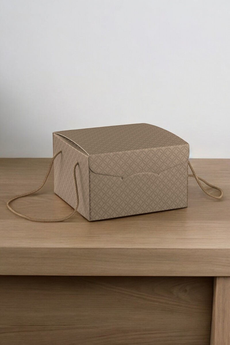 Caja secreto con cordon 24,5x24,5x15 cm. - MATELASSE CUOIO 