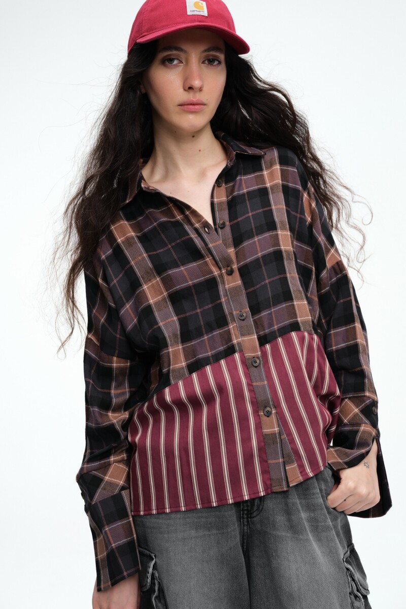 CAMISA CHECK Y RAYAS Azul