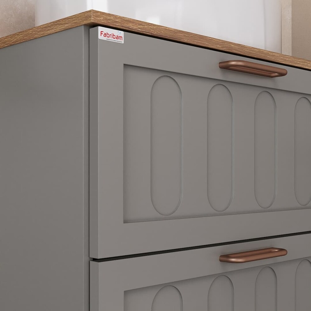 MUEBLE DE BAÑO SUSPENDIDO MODELO MILENA 78 - COLOR AVELLANA CON CATEDRAL Mueble De Baño Suspendido Modelo Milena 78 - Color Avellana Con Catedral