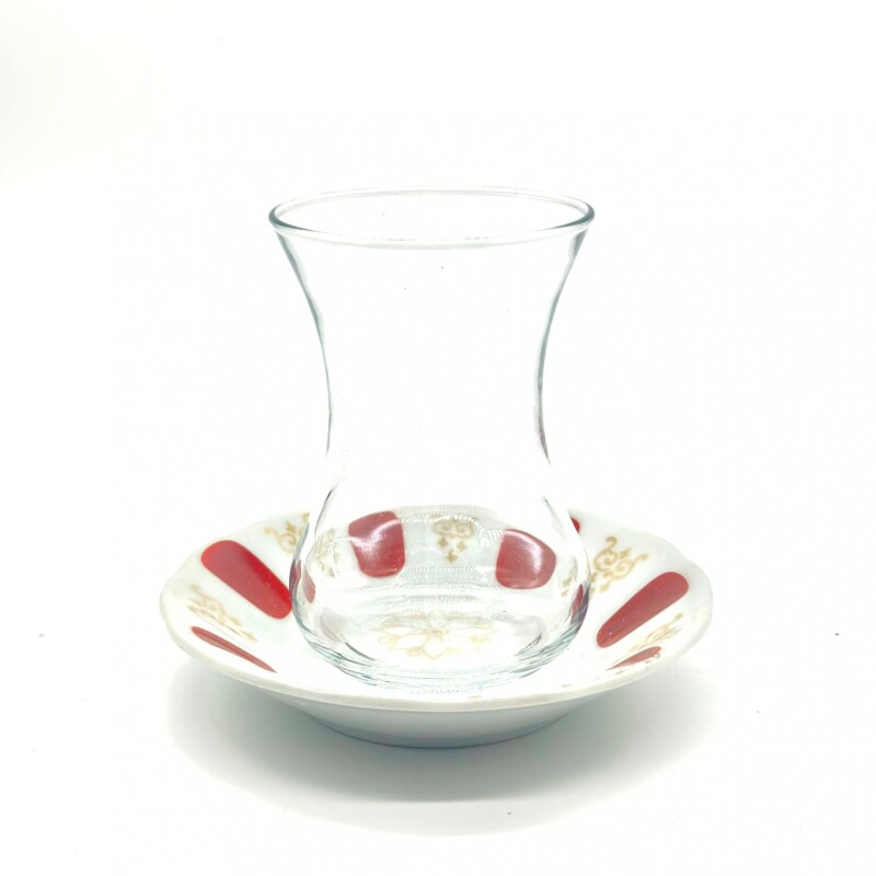 Vaso de té de vidrio X1 7 Plato Cerámica