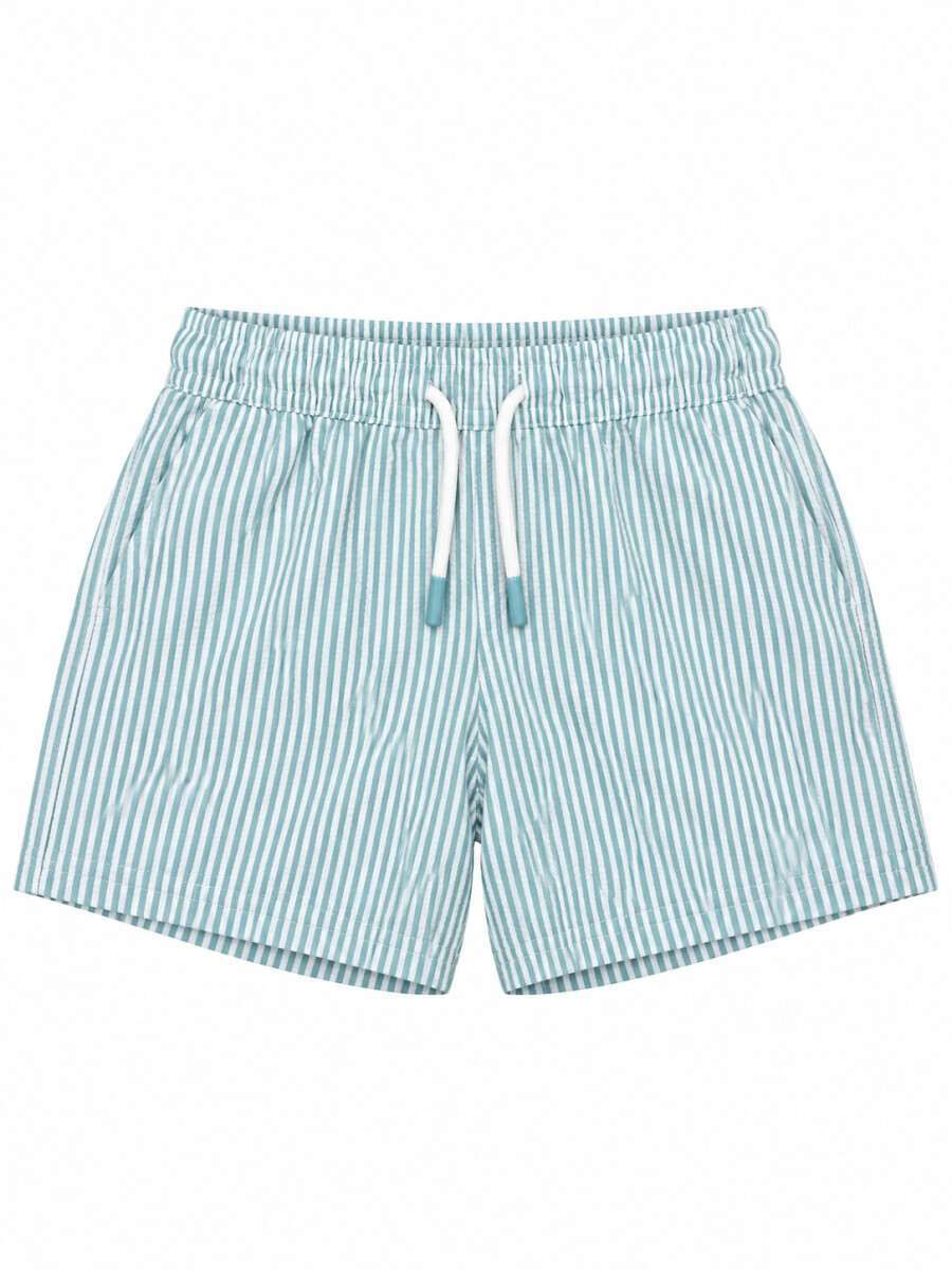 SHORT JUPA RAYADO - CELESTE 