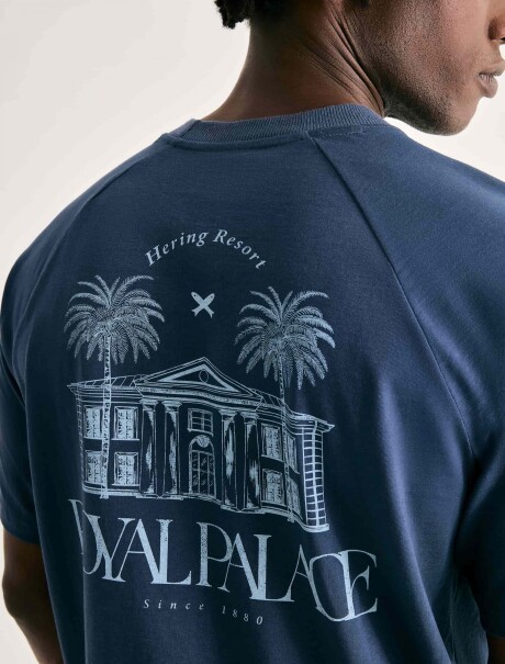 CAMISETA MANGA CORTA CON ESTAMPA AZUL