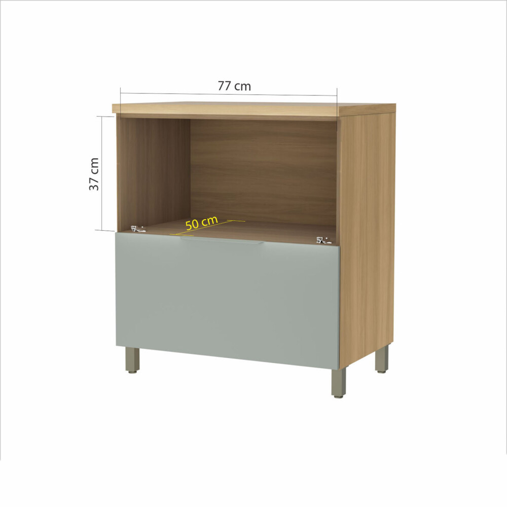 BAJO MESADA 80 CM MDF GRIS BERNA