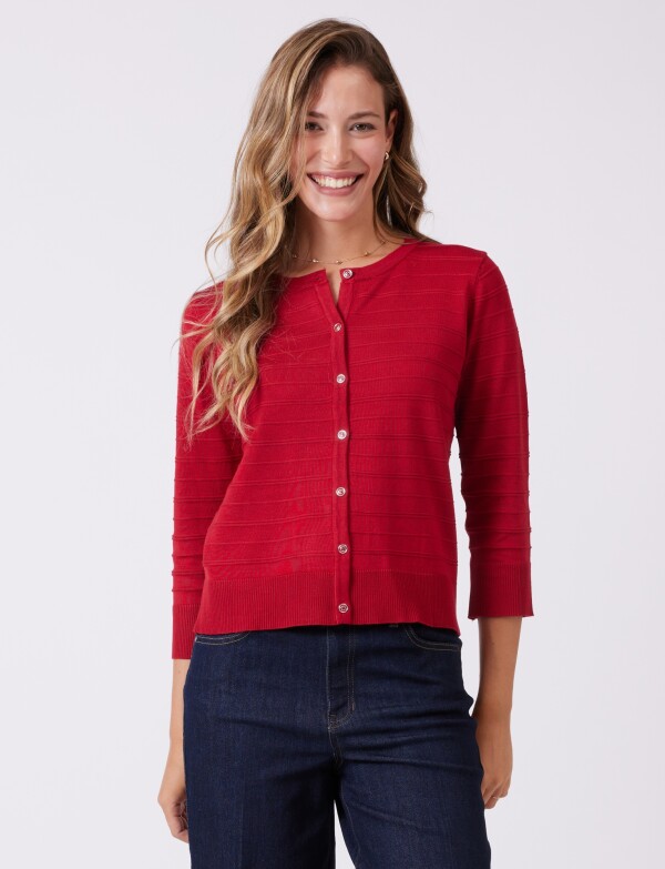 Cardigan Basico ROJO