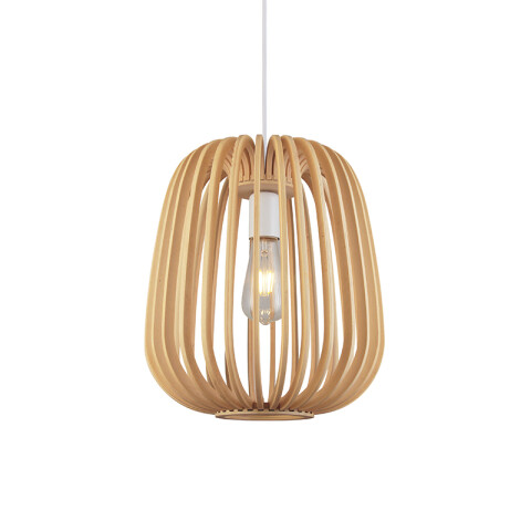 Lámpara colgante globo c/varillas de madera Ø31cm IX9131