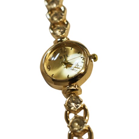 Reloj Pulsera para Mujer Diseño Elegante Malla con Brillos Dorado