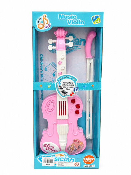 VIOLIN CON LUZ A PILAS ROSADO