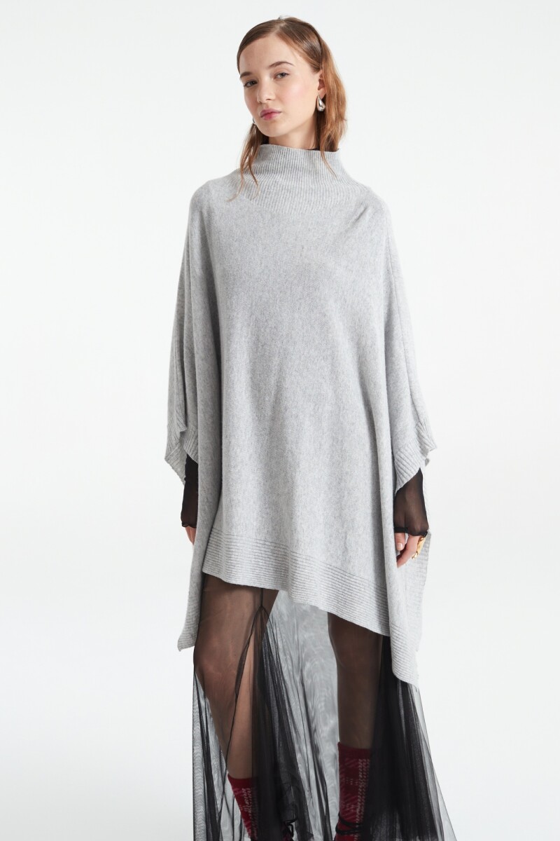 PONCHO TEJIDO Gris
